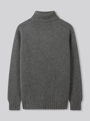 Oversized Polo Neck Knit - Dark Grey