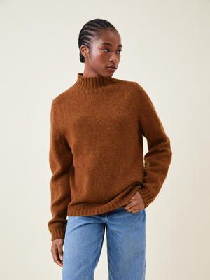 Mock Turtle Knit - Flecked Sienna