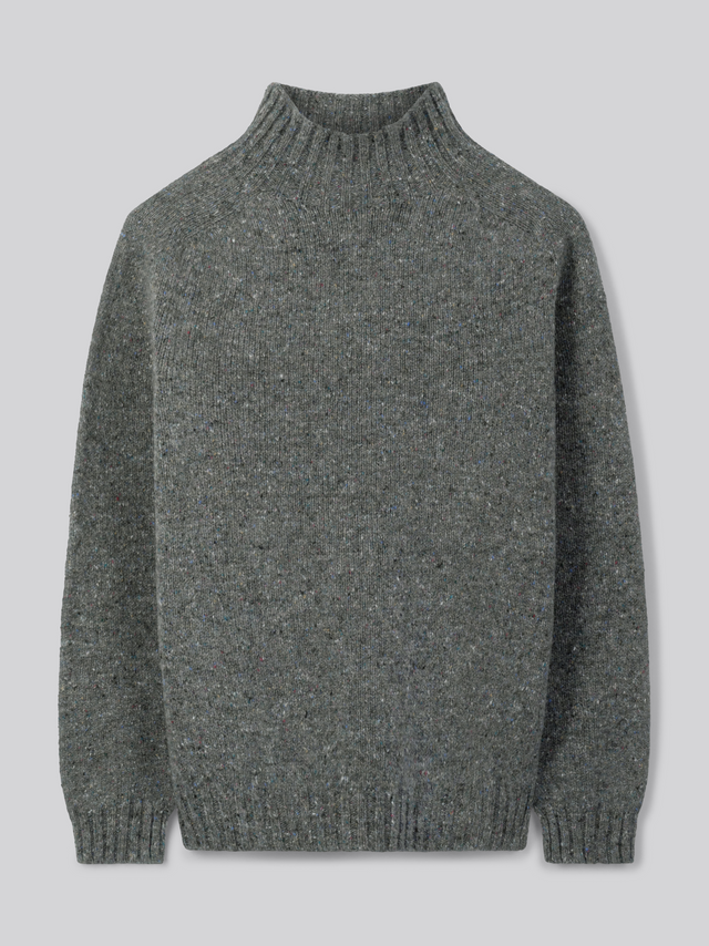 Mock Turtle Knit - Flecked Grey