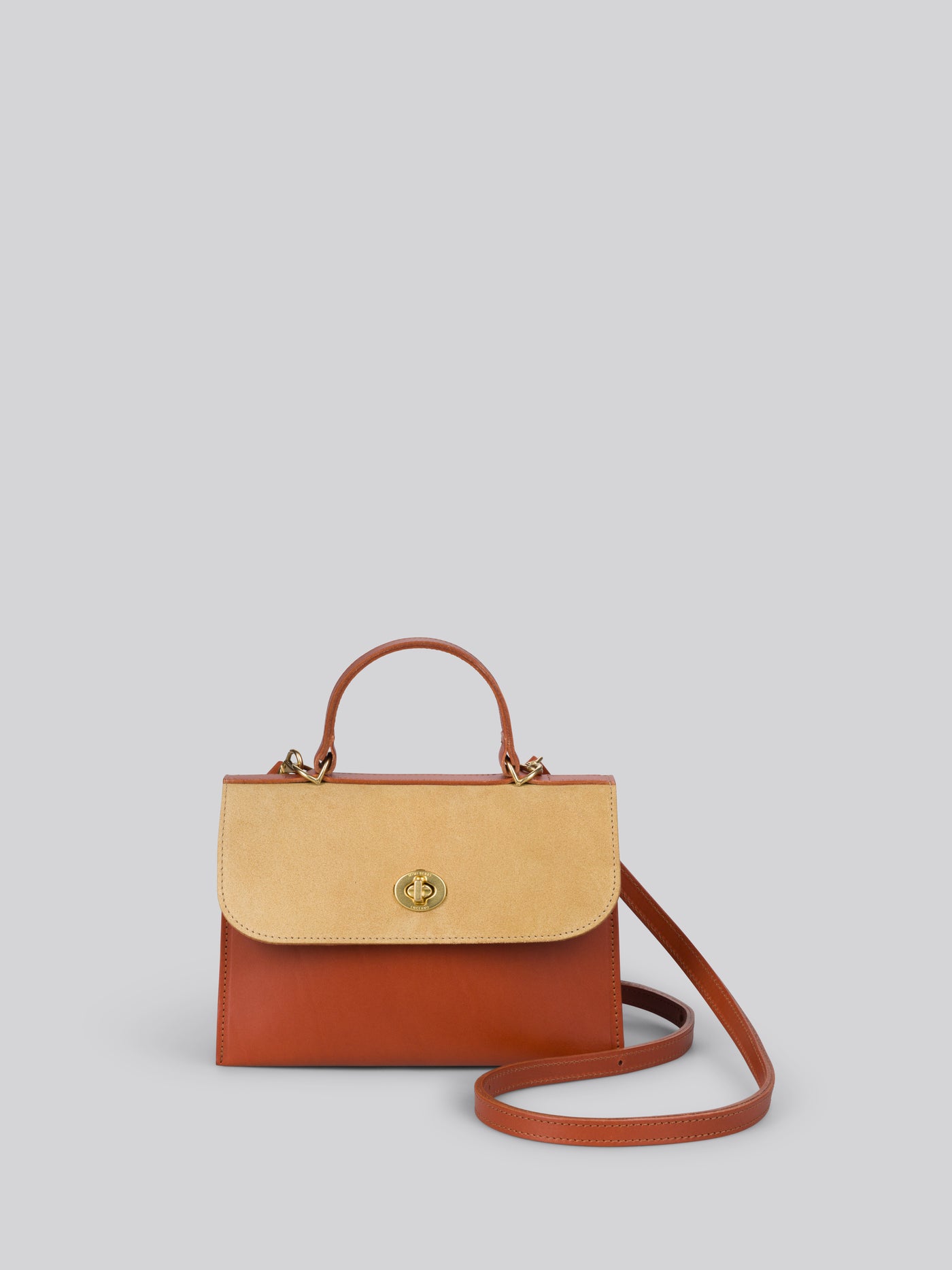 Mini Hebe - Chestnut & Sand Suede}